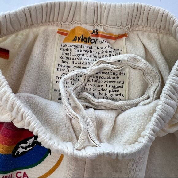 Aviator Nation Malibu Sweatpants Vintage White Sz XS - Picture 9 of 9